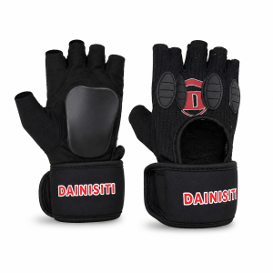 DAINISITI Half Finger Skating Gloves with Removable PP Palm Armor | Impact Protective Gloves for Speed Skating & Skateboard